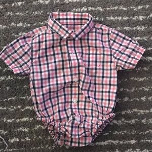 👶Janie and Jack baby boy button shirt onesie